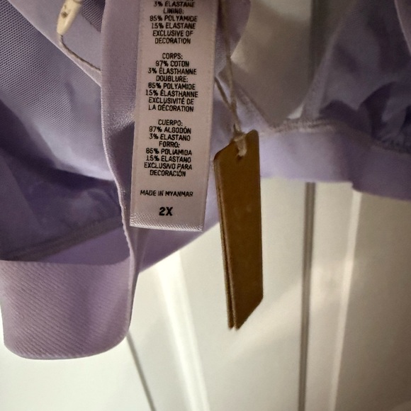 2/$35 NWT SKIMS Lavender Lace Pointelle Logo Plunge Bralette size 2x - Picture 5 of 8
